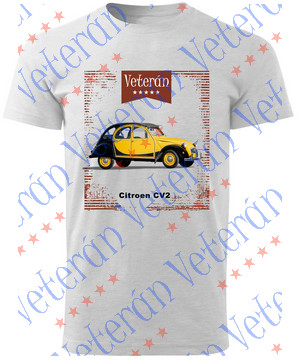 Veterán autós póló - Citroen CV2 sárga