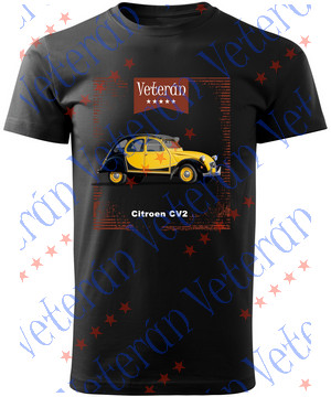 Veterán autós póló - Citroen CV2 sárga