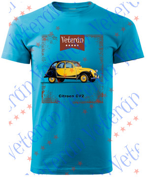 Veterán autós póló - Citroen CV2 sárga