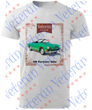Veterán autós póló  - VW Karmann Ghia zöld