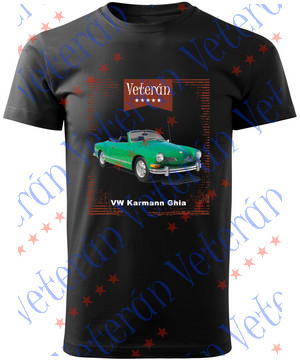 Veterán autós póló  - VW Karmann Ghia zöld