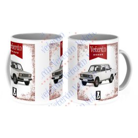 Veterán autós bögre - Lada 2107 fehér