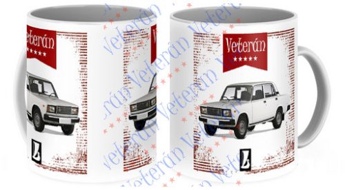 Veterán autós bögre - Lada 2107 fehér