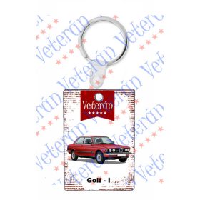 Veterán autós kulcstartó - Golf - I Piros