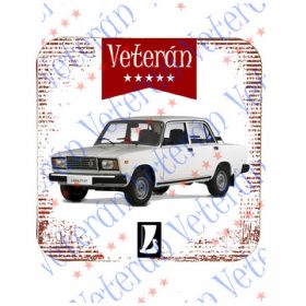Veterán autós poháralátét - Lada 2107 fehér