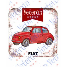 Veterán autós poháralátét - Fiat piros