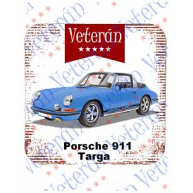 Veterán autós poháralátét - Porche 911 Targa kék