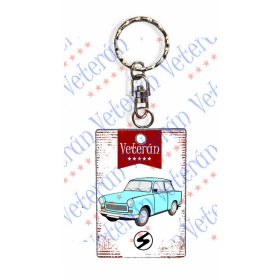 Veterán autós kulcstartó - Trabant 601 kék