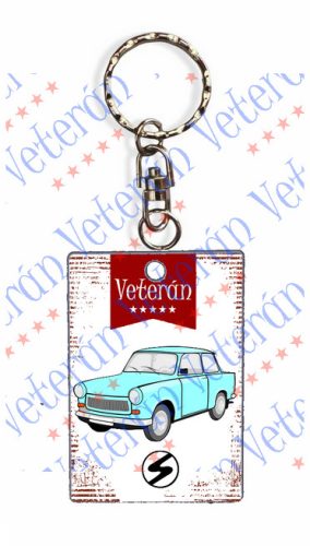 Veterán autós kulcstartó - Trabant 601 kék