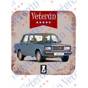 Veterán autós poháralátét - Lada 2107 kék