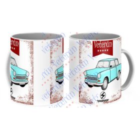 Veterán autós bögre - Trabant 601 kék