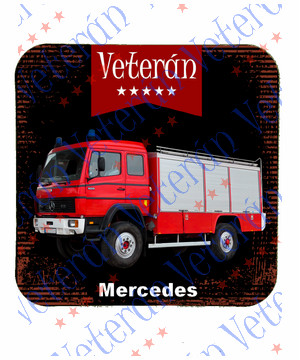 Veterán autós poháralátét - Mercedes tűzoltó (Fire truck)