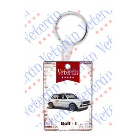 Veterán autós kulcstartó - Golf - I Fehér