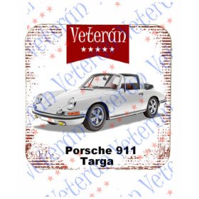Veterán autós poháralátét - Porche 911 Targa fehér