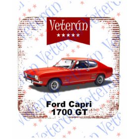 Veterán autós poháralátét - Ford Capri 1700 GT piros