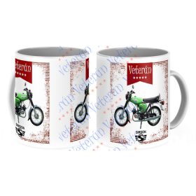 Veterán motoros bögre - Simson zöld