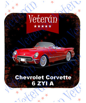 Veterán autós poháralátét - Chevrolet Corvette