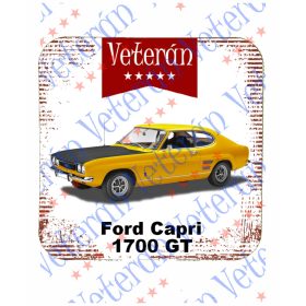Veterán autós poháralátét - Ford Capri 1700 GT sárga