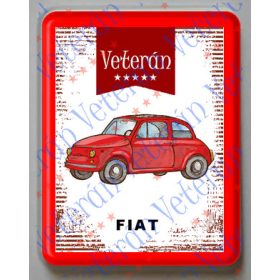 Hűtőmágnes Műanyag - Fiat piros