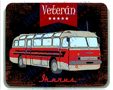 Veterán autós egérpad - Ikarus busz rajz