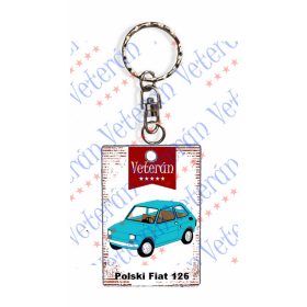 Veterán autós kulcstartó - Polski Fiat kék