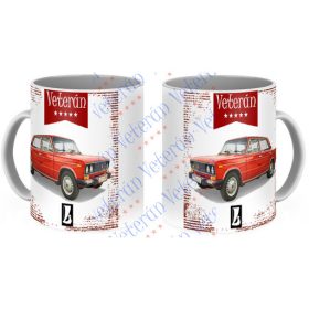 Veterán autós bögre - Lada 2106 Piros 