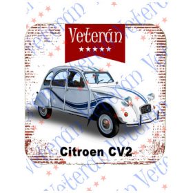 Veterán autós poháralátét - Citroen CV2 fehér