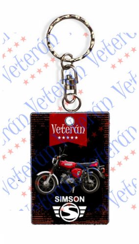 Veterán motoros kulcstartó - Simson S51 piros 
