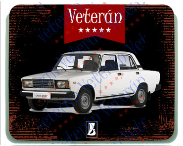 Veterán autós egérpad - Lada 2107 fehér