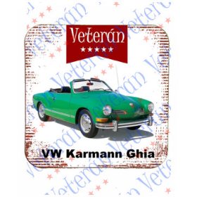   Veterán autós poháralátét - Volskwagen Karmann Ghia zöld