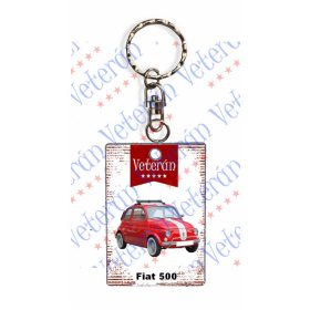 Veterán autós kulcstartó - Fiat 500