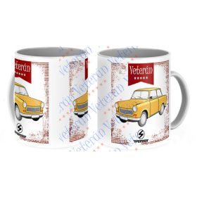 Veterán autós bögre - Trabant 601 sárga
