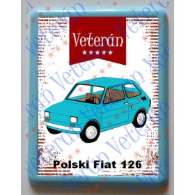 Hűtőmágnes Műanyag - Polski Fiat 126 kék