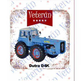 Veterán traktoros poháralátét - Dutra D4K kék