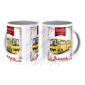 Veterán autós bögre - Ikarus busz 260 sárga 