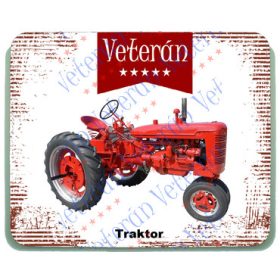 Veterán traktoros egérpad - Piros traktor