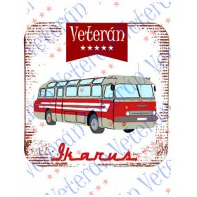 Veterán autós poháralátét - Ikarus busz rajz