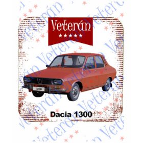 Veterán autós poháralátét - Dacia 1300 piros 