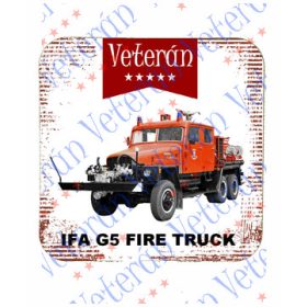   Veterán autós poháralátét - IFA G5 tűzoltóautó (Fire Truck)