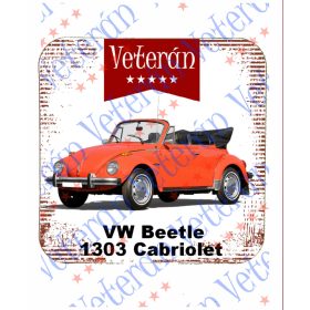   Veterán autós poháralátét - Volskwagen Beetle 1303 Cabriolet